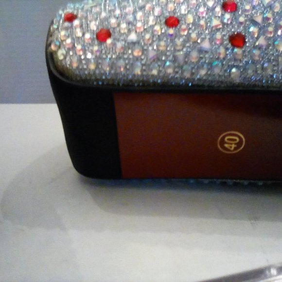 Ruby and crystal platform pumps with Lucite heels - Picture 3 of 6